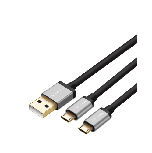 SAMA SA-40349 Cable Sync & Charge Dual Micro USB Cable ,1.5 Meter