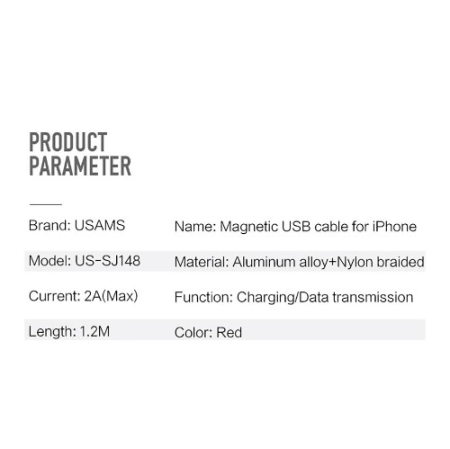USAMS US-SJ148 Lightning Magnetic cable U-Boss Series