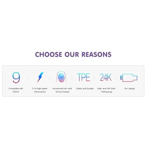 USAMS US-SJ019 MicroUSB & Lightning 2 in 1 Cable U-trans Series Blue