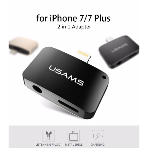 USAMS  Us-Sj137 Iphone Lightning 2In1 Audio Adapter