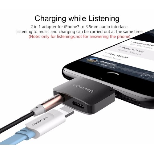 USAMS US-SJ137 iPhone Lightning 2in1 Audio Adapter