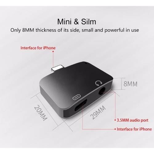 USAMS US-SJ137 iPhone Lightning 2in1 Audio Adapter