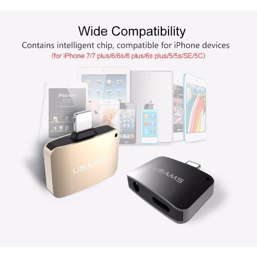 USAMS US-SJ137 iPhone Lightning 2in1 Audio Adapter