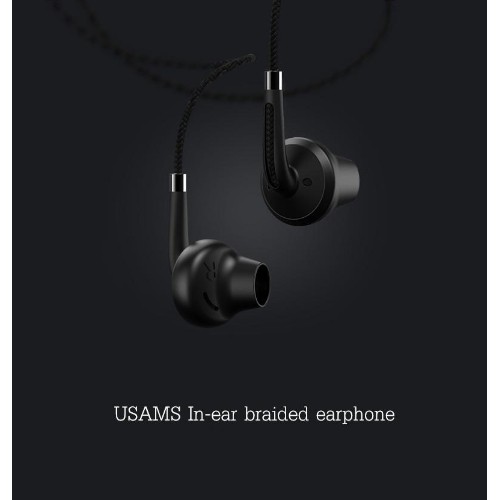 USAMS EP-14 in-ear HiFi Braided Earphone Black
