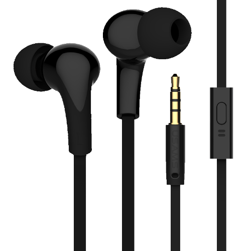 USAMS US-SJ076 in-ear Line Control Earphone Leo Series Black