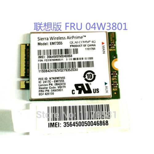 NEW THINKPAD SIERRA GOBI5000 EM7355 LTE 4G MODULE LTE/EVDO/HSPA+ 42MBPS NGFF M.2 CARD 4G MODULE USE FOR LENOVO THINKPAD