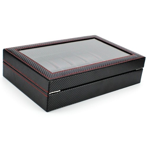 Coffret à bijoux en cuir 12 Watch, coffret à bijoux, range-tout en fibre de carbone, boîte de rangement de présentation …