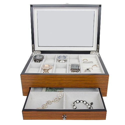 Top Quality Wood watch Storage Box Organizer with Valet Drawer …