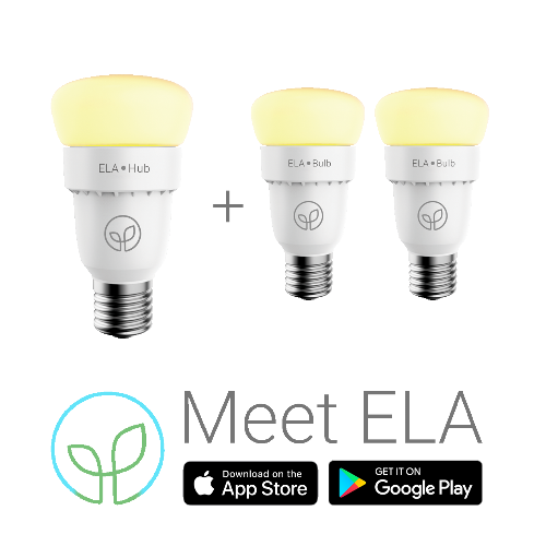 Lumenari ELA Smart Hub & 2 Smart Bulbs - Starter Kit - Temperature Tuneable, Alexa & IFTTT