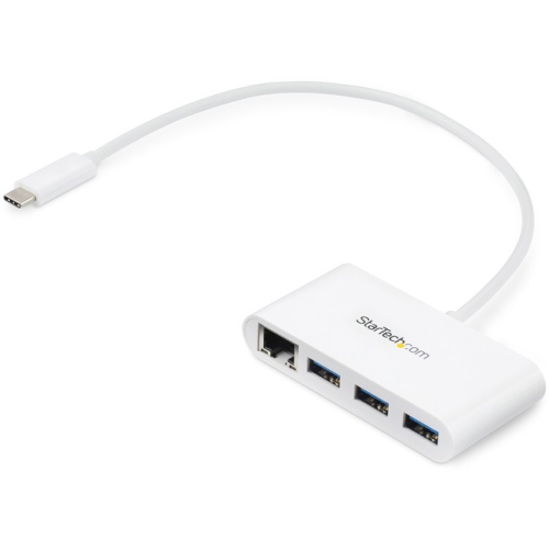 Image 1 of 1.. Startech 3-Port USB-C Hub with Gigabit Ethernet - White