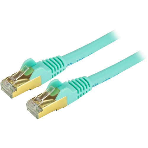 STARTECH  35Ft Cat6A 10GBit/s Shielded Snag-Less Patch Cable - Aqua - (C6Aspat35Aq)