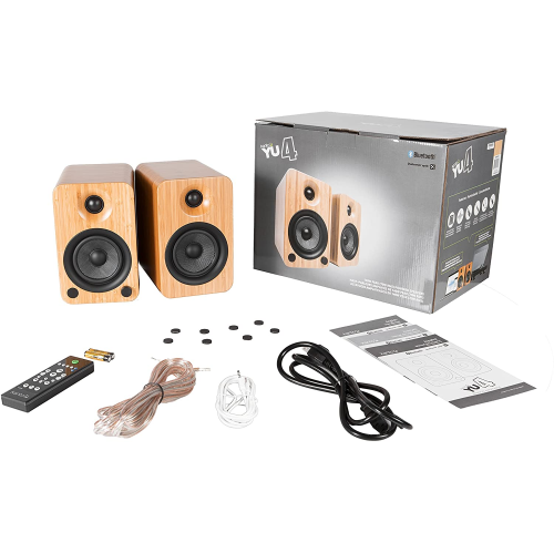 Kanto YU4 Powered Speakers with Bluetooth® and Phono Preamp, Bamboo