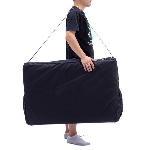 Kunova Super Stable Portable 2 Fold Massage Reiki Facial Table Bed (Black) Free Carrying Bag & Armrests (Black)