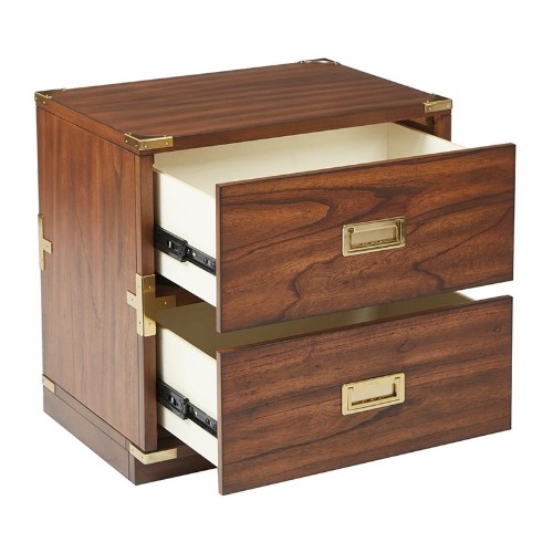 Office Star OSP Designs 2 Drawer Filing Cabinet in Toasted Wheat