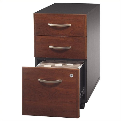 Series C 3 Drawer Mobile File Cabinet in Hansen Cherry - Engineered Wood