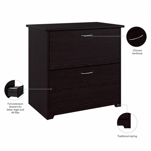 Cabot 2 Drawer Lateral File Cabinet in Chocolate Espresso Oak - Engineered Wood