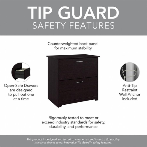 Cabot 2 Drawer Lateral File Cabinet in Chocolate Espresso Oak - Engineered Wood