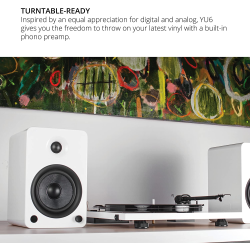 Kanto – haut-parleurs amplifiés YU6 avec Bluetooth® et préamplificateur phono, blanc mat