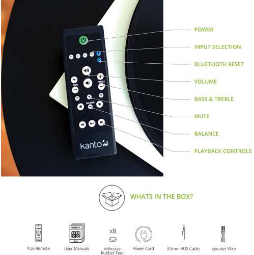 Kanto – haut-parleurs amplifiés YU6 avec Bluetooth® et préamplificateur phono, blanc mat