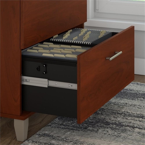 Bush Furniture Somerset Lateral File Cabinet in Hansen Cherry - Eng Wood