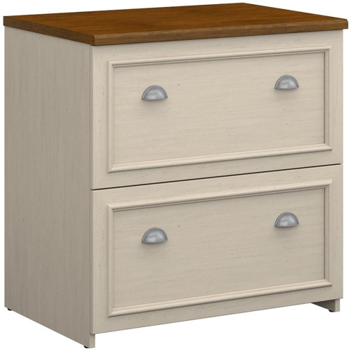 BUSH  Fairview 2 Drawer Lateral File Cabinet In Antique - Engineered Wood In White