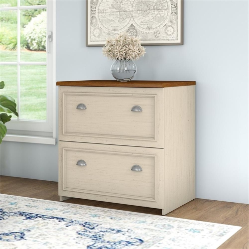 Fairview 2 Drawer Lateral File Cabinet in Antique White - Engineered Wood