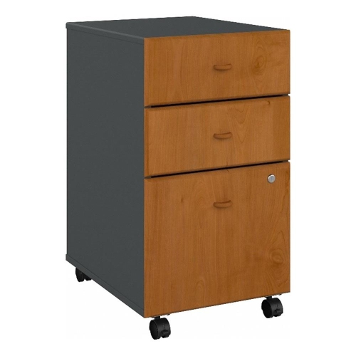 Series A 3 Drawer Mobile File Cabinet in Natural Cherry - Engineered Wood