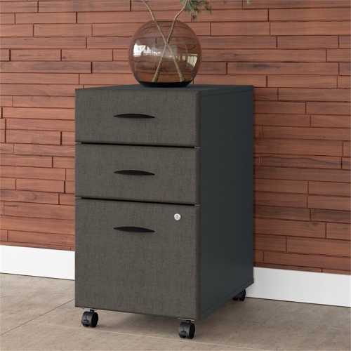 Series A 3 Drawer Mobile File Cabinet in Slate - Engineered Wood