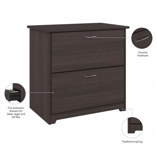 Cabot 2 Drawer Lateral File Cabinet in Heather Gray - Engineered Wood