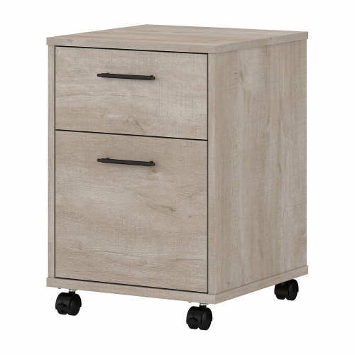 Bush Furniture Key West 2 Drawer Mobile Pedestal in Washed Gray