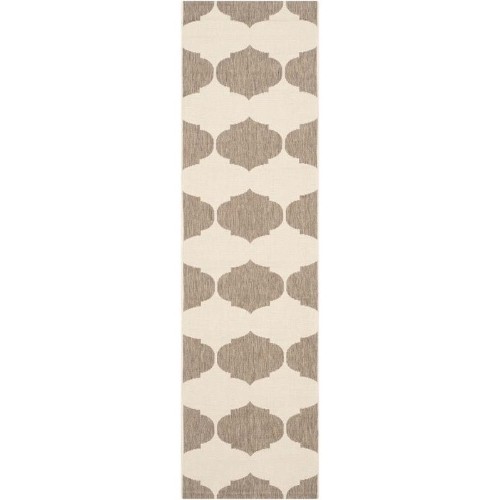 SAFAVIEH  Courtyard Beige Indoor Outdoor Rug - Runner 2'3" X 8'