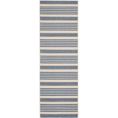 SAFAVIEH  Courtyard Beige Indoor Outdoor Rug - Runner 2'3" X 12'