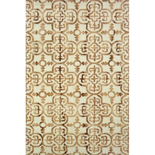 Safavieh Dip Dye 9' X 12' Hand Tufted Wool Pile Rug in Ivory and Camel