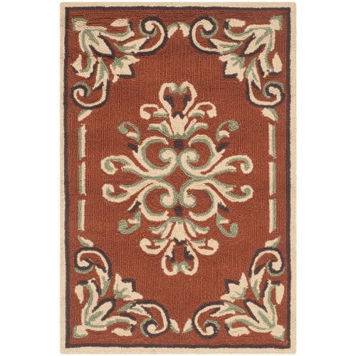Safavieh DuraRug 4' X 6' Hand Hooked Polypropylene Rug in Rust