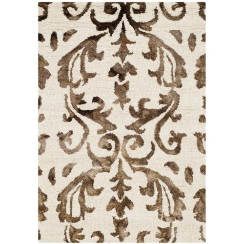 Safavieh Dip Dye 3' X 5' Hand Tufted Rug in Ivory and Chocolate