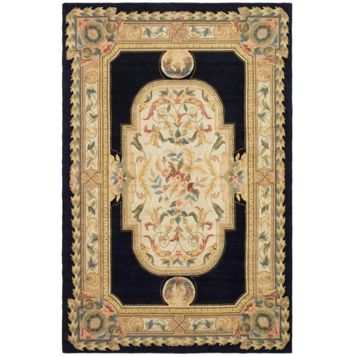 Safavieh DuraRug 6' X 9' Hand Hooked Rug in Navy and Ivory