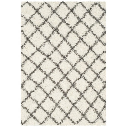 Safavieh Dallas Shag Power Loomed 8' x 10' Runner Area Rug - Ivory/Dark Green