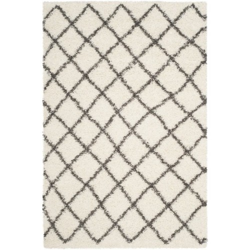 Safavieh Dallas Shag Power Loomed 8' x 10' Runner Area Rug - Ivory/Dark Green