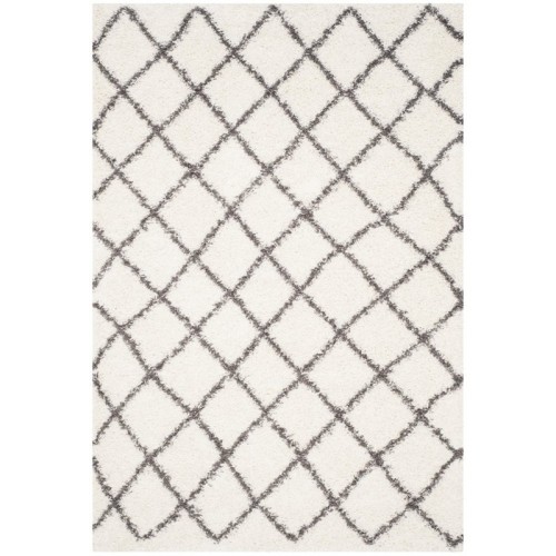 Safavieh Dallas Shag Power Loomed 8' x 10' Runner Area Rug - Ivory/Dark Green