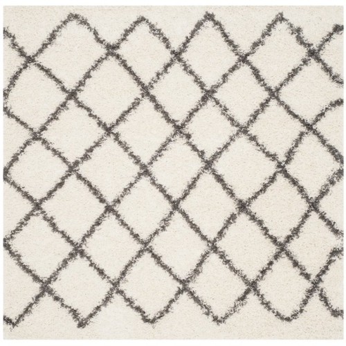 Safavieh Dallas Shag Power Loomed 8' x 10' Runner Area Rug - Ivory/Dark Green