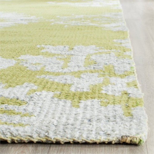 Tapis noué à la main 5 x 8 pi de Safaeh Stone Wash - Chartreuse