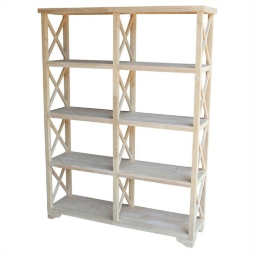 Unfinished 4-Tier 'X' Sided Double Shelf Unit