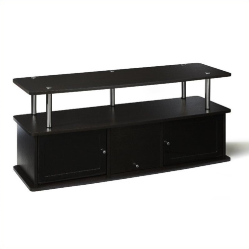 Convenience Concepts Designs2Go TV Stand with Three Cabinets in Black Wood
