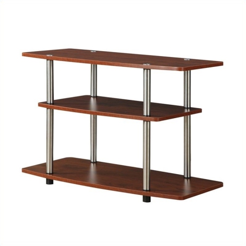 Convenience Concepts Designs2Go Three-Tier TV Stand in Cherry Wood Finish