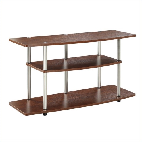 Convenience Concepts Designs2Go 3 Tier Wide TV Stand in Cherry Wood Finish