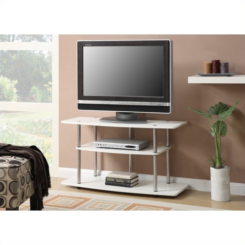 Pratique concepts – Meuble pour téléviseur Designs2Go 3 niveaux, fini bois blanc