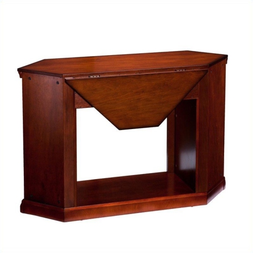 SEI Furniture Ponoma Convertible Media Electric Fireplace in Mahogany