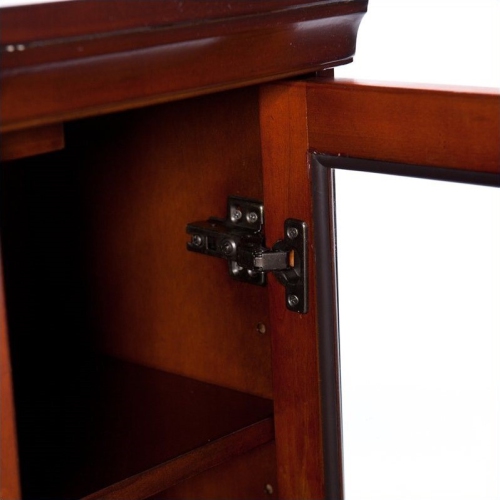 SEI Furniture Ponoma Convertible Media Electric Fireplace in Mahogany