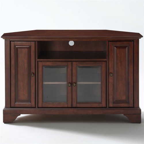 Crosley LaFayette 48" Corner TV Stand in Mahogany