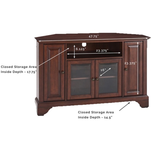 Crosley LaFayette 48" Corner TV Stand in Mahogany